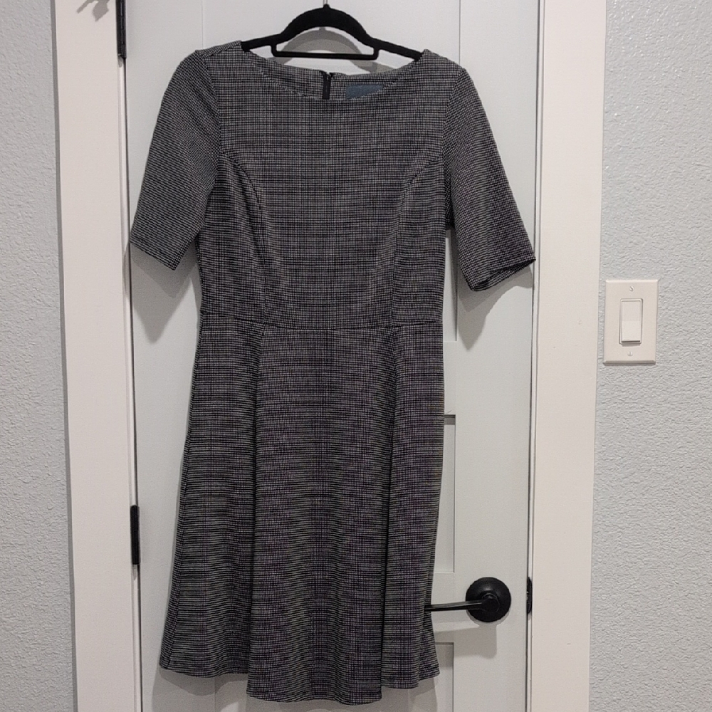 Modcloth Black and White Checkered Midi Dress